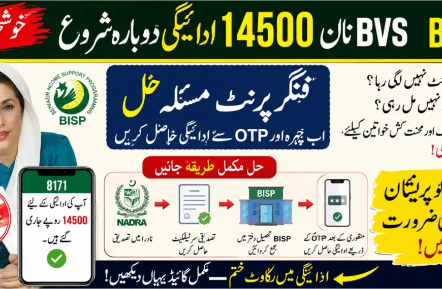 BISP NON BVS 14500 Payment Restarted – Fingerprint Verification and OTP Guide