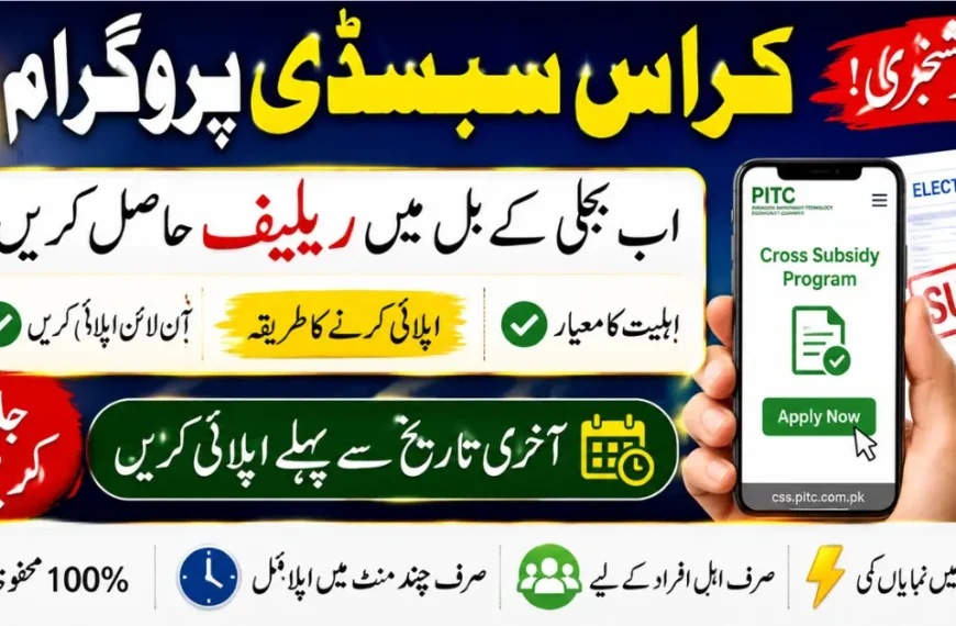 Cross Subsidy Program Online CSS PITC Apply Guide, Eligibility and Last Date Update