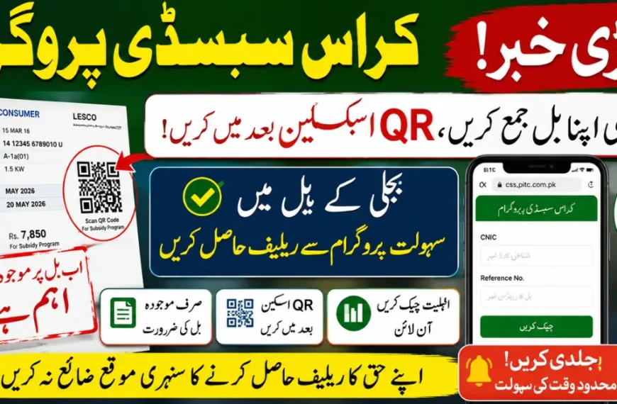Cross Subsidy Program 2026 Pakistan: QR Code, CNIC and Bill Verification Guide