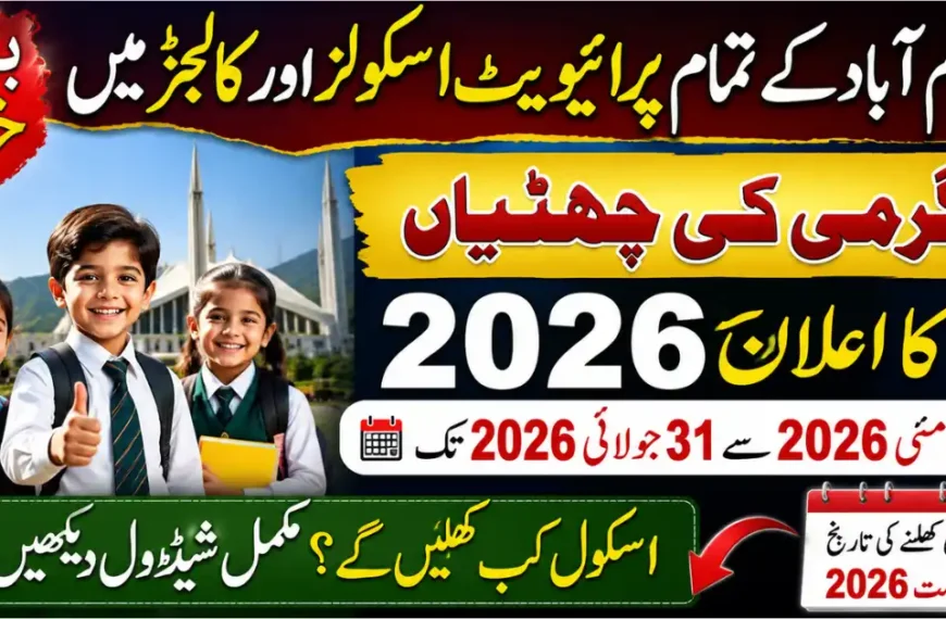 Islamabad Summer Vacations 2026 Reopening and Holiday Dates