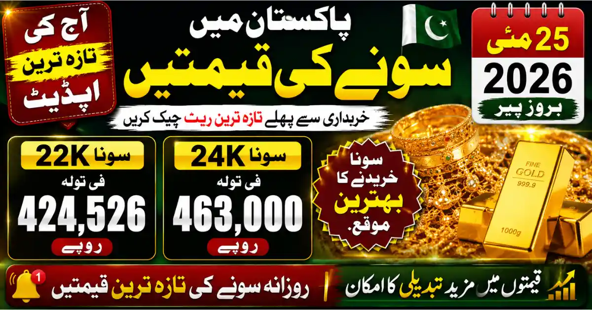Today Gold Prices in Pakistan – Latest 24K and 22K Rates for 25 May 2026