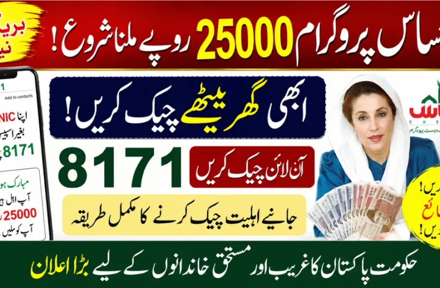 Ehsaas Program 25000 Registration Reopens Check CNIC Status Through 8171 Today