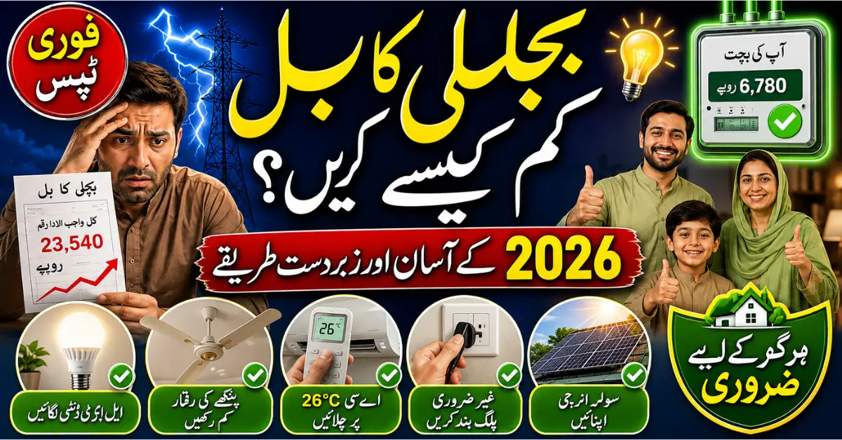 How to Reduce Electricity Bill in Pakistan 2026 Easy and Practical Guide